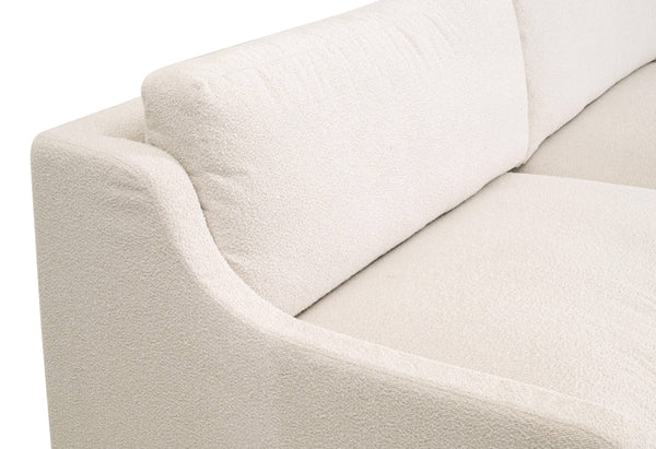 Essentials for Living Colin Outdoor Slipcover Sofa Accoya Wood Frame Uv Resistant Ivory Cushions 6728-3.HIVO