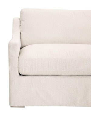 Essentials for Living Colin Outdoor Slipcover Sofa Accoya Wood Frame Uv Resistant Ivory Cushions 6728-3.HIVO