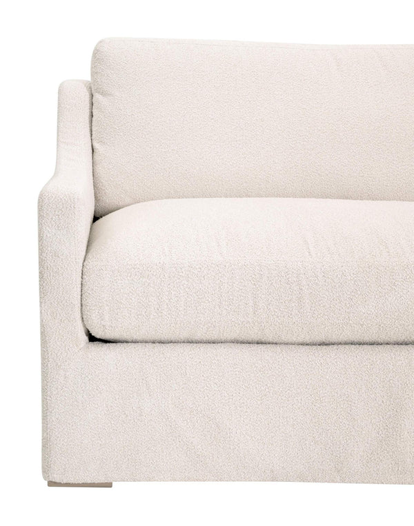 Essentials for Living Colin Outdoor Slipcover Sofa Accoya Wood Frame Uv Resistant Ivory Cushions 6728-3.HIVO
