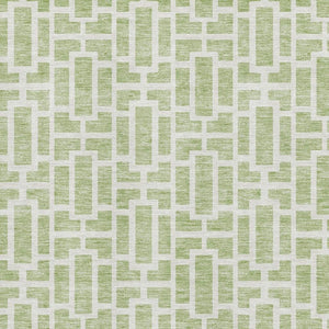HomeRoots 8' X 10' Artichoke Green & Ivory Geometric Area Rug – Washable, UV-Protected, Stylish & Durable! 672801
