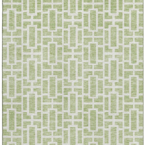 HomeRoots 10' Artichoke Green & Ivory Geometric Washable Area Rug - Durable, Stylish, UV Protected for Homes 672803