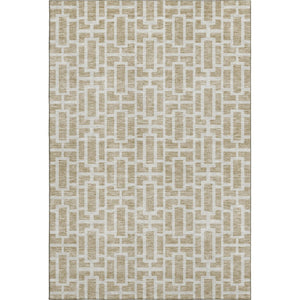 HomeRoots 9' X 12' Washable Beige and Ivory Geometric Area Rug – UV Protected, Perfect for Busy Homes! 672808