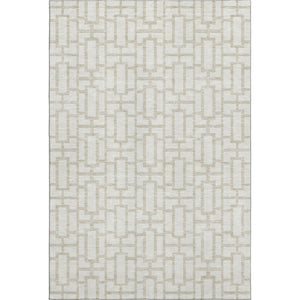 HomeRoots 10' X 14' Ivory And Beige Geometric Area Rug – Washable, Stain Resistant, UV Protected for Style & Comfort 672833