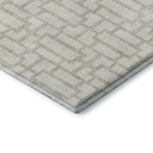 HomeRoots 10' X 14' Ivory And Beige Geometric Area Rug – Washable, Stain Resistant, UV Protected for Style & Comfort 672833