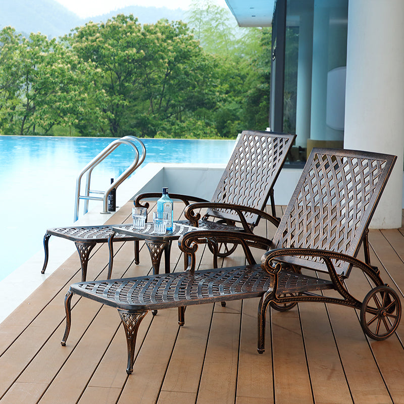 English Elm Aluminium Lounge Chair Set - 2-Piece, Adjustable, Weather-Resistant, Stylish Comfort For Outdoor Use W640P186312