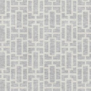 HomeRoots 5' X 8' Silver And Ivory Geometric Area Rug - Stylish, Washable & UV-Protected for Modern Spaces 672847