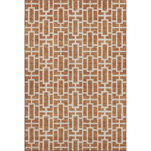 HomeRoots 9' X 12' Stylish Terra Cotta Beige Geometric Washable Area Rug - Durable, UV Protected & Soft! 672856