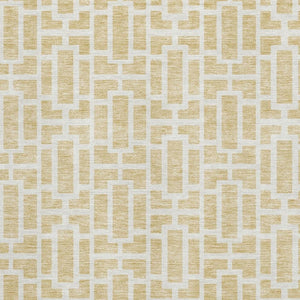 HomeRoots 10' X 14' Modern Wheat and Ivory Geometric Area Rug - Washable, UV Protected, Stain-Resistant Design 672869