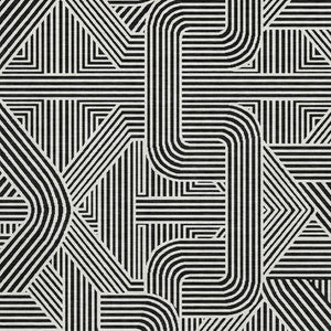 HomeRoots 8' X 10' Black And Ivory Abstract Geometric Area Rug - Washable, UV Protected & Ideal for High-Traffic Spaces 672885