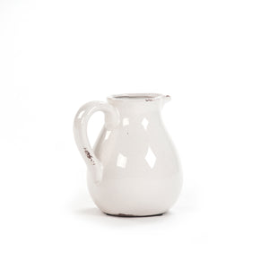 Distressed Crackle White Pitcher (6728S A369) Zentique