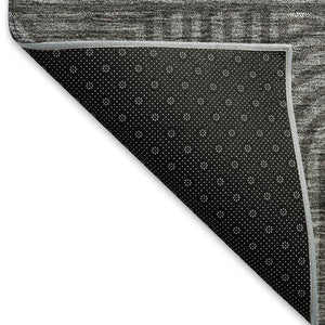 HomeRoots 8' X 10' Charcoal & Ivory Abstract Geometric Area Rug – Washable, UV Protected, Stylish & Durable 672903