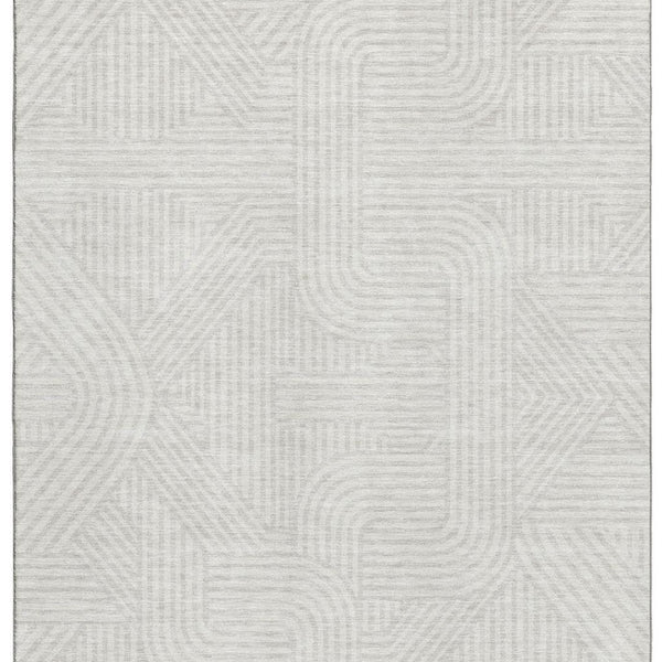HomeRoots 5' X 8' Versatile Ivory and Beige Abstract Geometric Area Rug - Washable with UV Protection Features! 672919