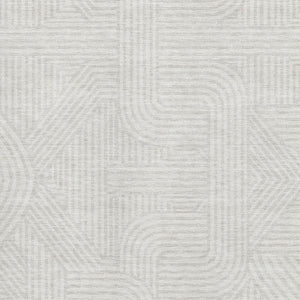 HomeRoots 9' X 12' Ivory Beige Abstract Geometric Washable Area Rug with UV Protection for Busy Lifestyles 672922