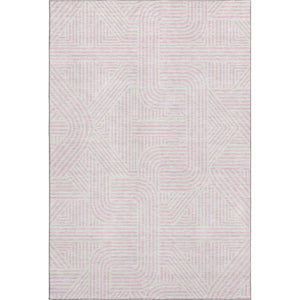 HomeRoots 8' X 10' Abstract Geometric Pink & Ivory Area Rug - Washable, Stain Resistant & UV Protected Design 672933
