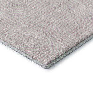 HomeRoots 8' X 10' Abstract Geometric Pink & Ivory Area Rug - Washable, Stain Resistant & UV Protected Design 672933