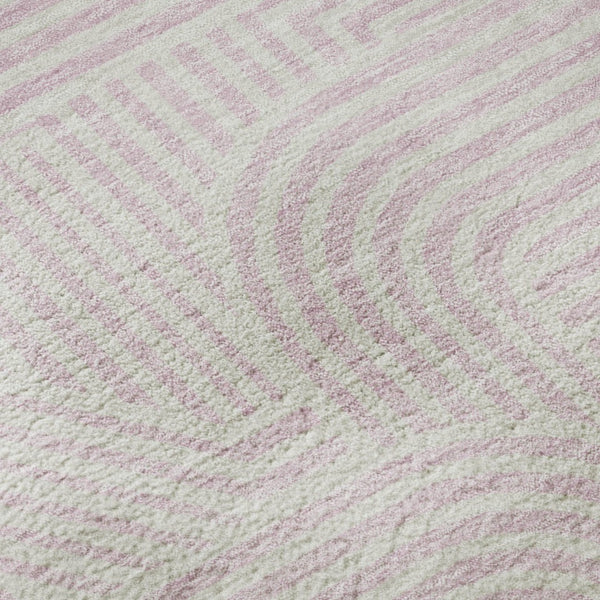 HomeRoots 8' X 10' Abstract Geometric Pink & Ivory Area Rug - Washable, Stain Resistant & UV Protected Design 672933
