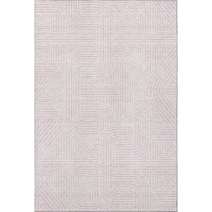 HomeRoots 8' X 10' Abstract Geometric Pink & Ivory Area Rug - Washable, Stain Resistant & UV Protected Design 672933