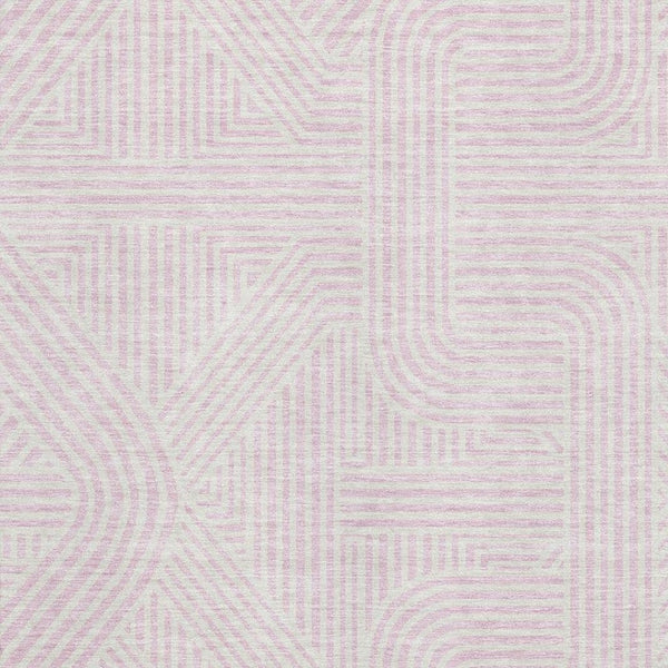 HomeRoots 10' X 14' Stylish Pink & Ivory Abstract Geometric Washable Area Rug with UV Protection for Homes 672935