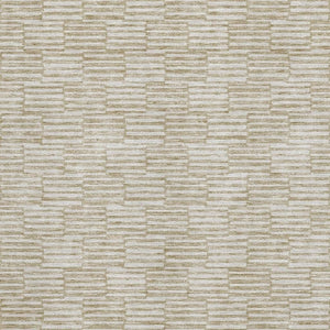 HomeRoots 8' X 10' Modern Beige and Ivory Geometric Washable Area Rug with Stain Resistance & UV Protection 672951