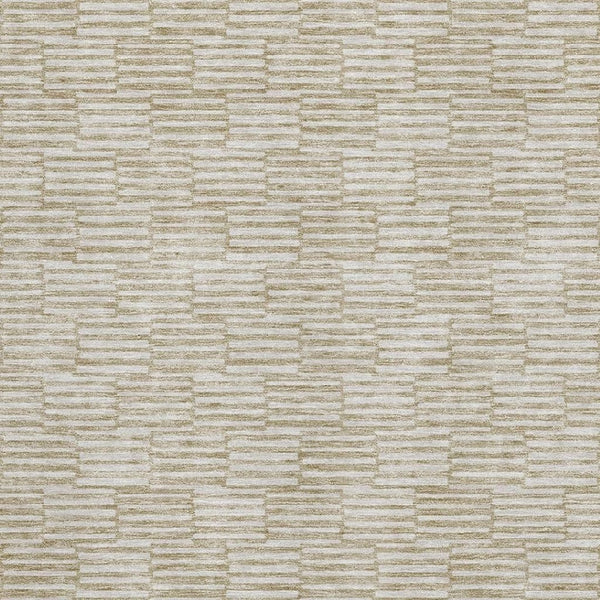 HomeRoots 8' X 10' Modern Beige and Ivory Geometric Washable Area Rug with Stain Resistance & UV Protection 672951
