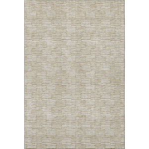 HomeRoots 8' X 10' Modern Beige and Ivory Geometric Washable Area Rug with Stain Resistance & UV Protection 672951