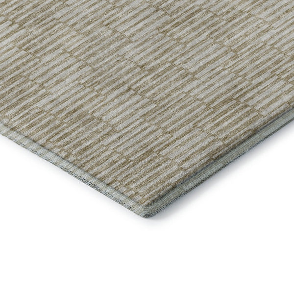 HomeRoots 9' X 12' Abstract Beige and Ivory Geometric Area Rug - Washable, UV-Protected, Perfect for High-Traffic Spaces 672952