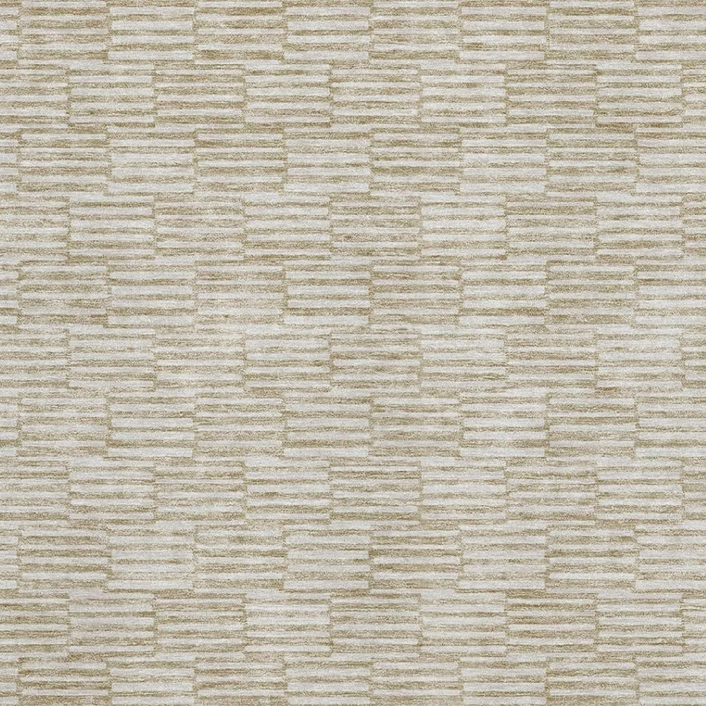 HomeRoots 9' X 12' Abstract Beige and Ivory Geometric Area Rug - Washable, UV-Protected, Perfect for High-Traffic Spaces 672952