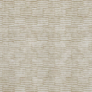 HomeRoots 9' X 12' Abstract Beige and Ivory Geometric Area Rug - Washable, UV-Protected, Perfect for High-Traffic Spaces 672952