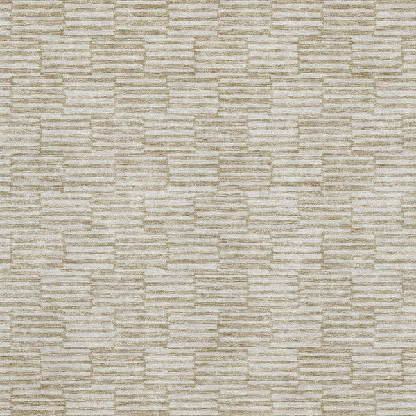 HomeRoots 9' X 12' Abstract Beige and Ivory Geometric Area Rug - Washable, UV-Protected, Perfect for High-Traffic Spaces 672952
