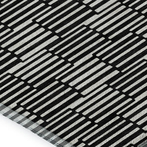 HomeRoots 8' X 10' Stylish Black and Gray Abstract Geometric Area Rug - Washable, UV Protected, Durable Design 672957