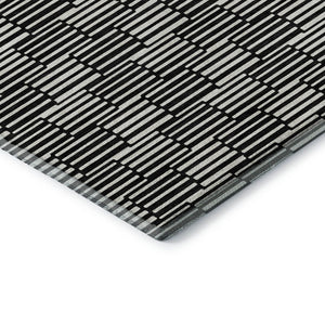 HomeRoots 10' X 14' Abstract Geometric Area Rug - Black & Gray, Washable, UV Protected for Modern Spaces 672959
