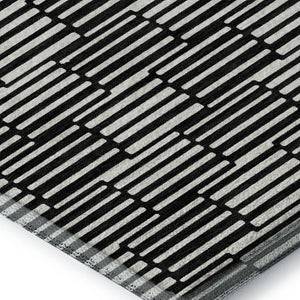 HomeRoots 10' X 14' Abstract Geometric Area Rug - Black & Gray, Washable, UV Protected for Modern Spaces 672959