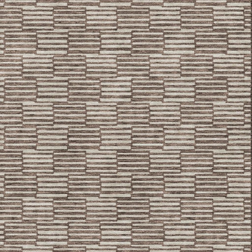 HomeRoots 8' X 10' Stylish Brown and Beige Abstract Geometric Washable Area Rug with UV Protection & Durability 672963
