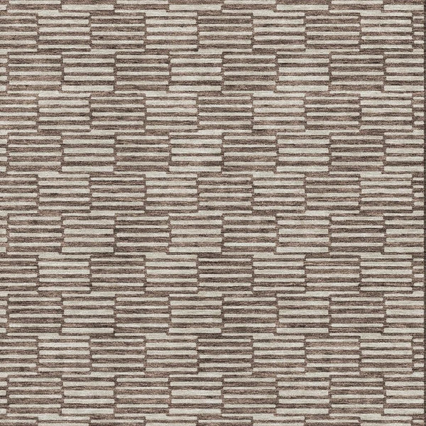 HomeRoots 8' X 10' Stylish Brown and Beige Abstract Geometric Washable Area Rug with UV Protection & Durability 672963