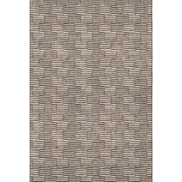 HomeRoots 8' X 10' Stylish Brown and Beige Abstract Geometric Washable Area Rug with UV Protection & Durability 672963