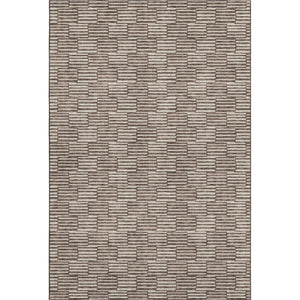 HomeRoots 10' Abstract Geometric Washable Area Rug in Brown & Beige - UV Protected, Stain-Resistant, Durable Design 672965
