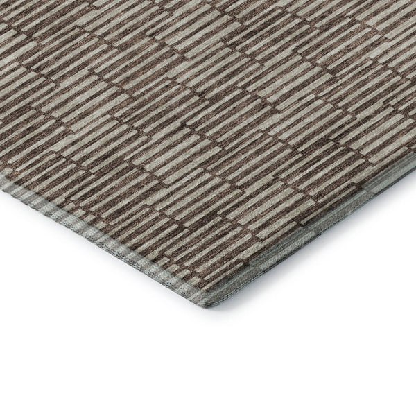 HomeRoots 10' Abstract Geometric Washable Area Rug in Brown & Beige - UV Protected, Stain-Resistant, Durable Design 672965