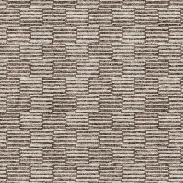HomeRoots 10' Abstract Geometric Washable Area Rug in Brown & Beige - UV Protected, Stain-Resistant, Durable Design 672965
