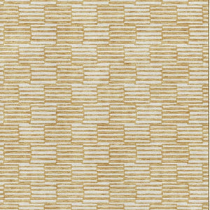 HomeRoots 8' X 10' Gold and Ivory Abstract Geometric Washable Area Rug with Stain Resistance & UV Protection 672969