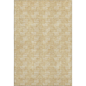 HomeRoots 9' X 12' Gold and Ivory Abstract Geometric Area Rug – Durable, Stylish, and Washable with UV Defense 672970