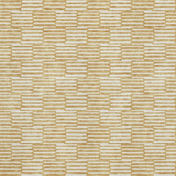 HomeRoots 10' X 14' Gold And Ivory Abstract Geometric Area Rug – Washable, UV-Protected, Soft & Durable Comfort 672971