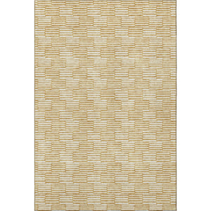 HomeRoots 10' X 14' Gold And Ivory Abstract Geometric Area Rug – Washable, UV-Protected, Soft & Durable Comfort 672971