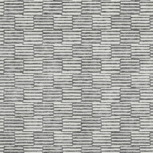 HomeRoots 5' X 8' Gray & Ivory Abstract Geometric Area Rug - Washable, UV-Protected, Stain-Resistant Comfort 672973