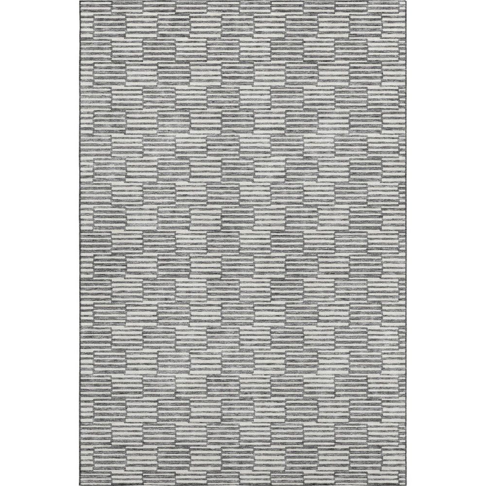 HomeRoots 9' X 12' Stylish Gray and Ivory Abstract Geometric Washable Area Rug with UV Protection & Durability 672976