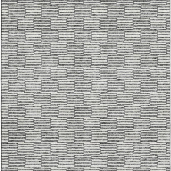HomeRoots 9' X 12' Stylish Gray and Ivory Abstract Geometric Washable Area Rug with UV Protection & Durability 672976