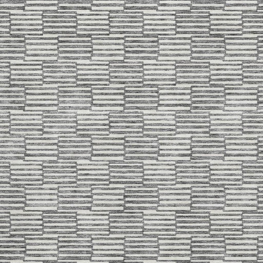 HomeRoots 10' X 14' Abstract Gray and Ivory Geometric Area Rug - Washable, UV-Protected, Stain-Resistant Design 672977