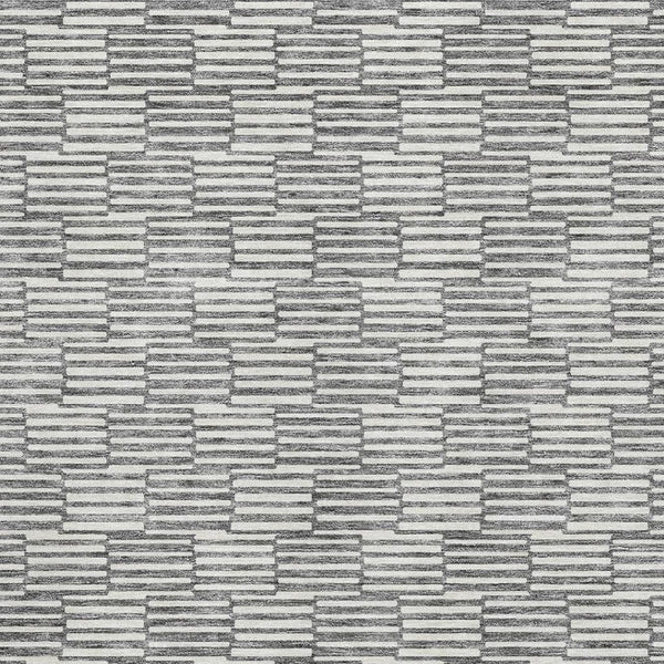 HomeRoots 10' X 14' Abstract Gray and Ivory Geometric Area Rug - Washable, UV-Protected, Stain-Resistant Design 672977