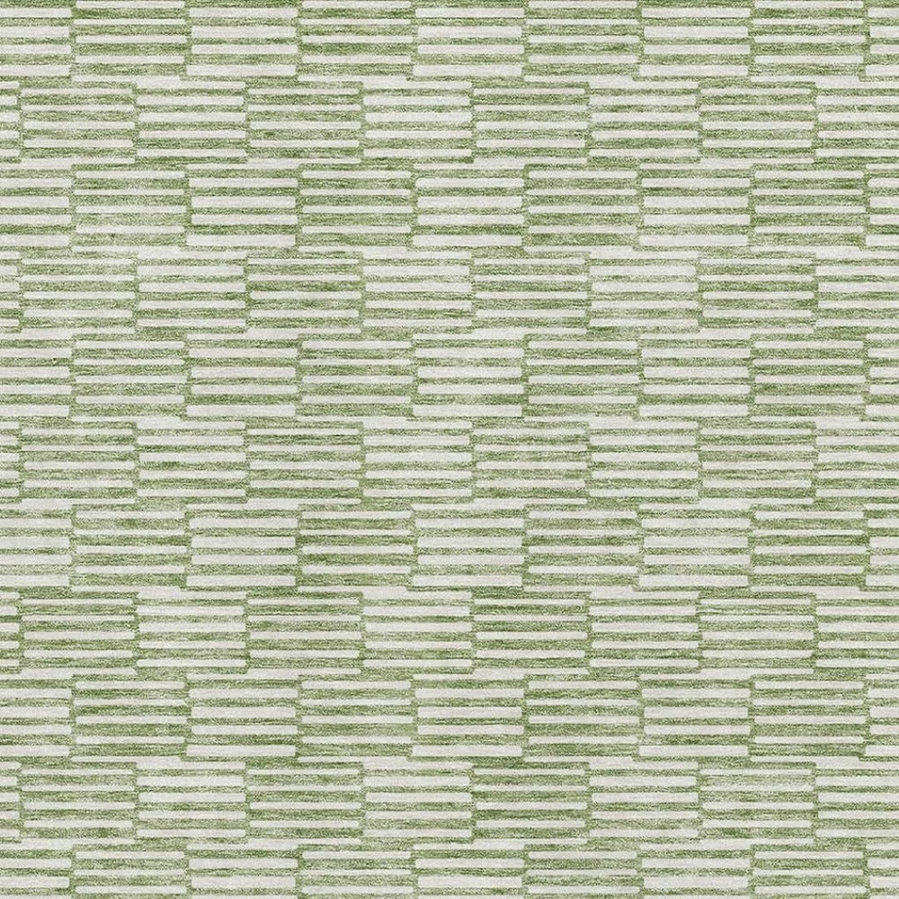 HomeRoots 5' X 8' Green And Ivory Abstract Geometric Area Rug – Washable, UV Protected, Modern & Durable Design 672979