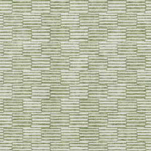 HomeRoots 5' X 8' Green And Ivory Abstract Geometric Area Rug – Washable, UV Protected, Modern & Durable Design 672979