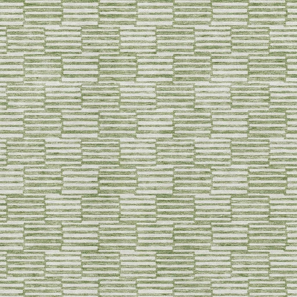 HomeRoots 5' X 8' Green And Ivory Abstract Geometric Area Rug – Washable, UV Protected, Modern & Durable Design 672979